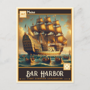 Cartão Postal Bar Harbour, Maine   Vintage