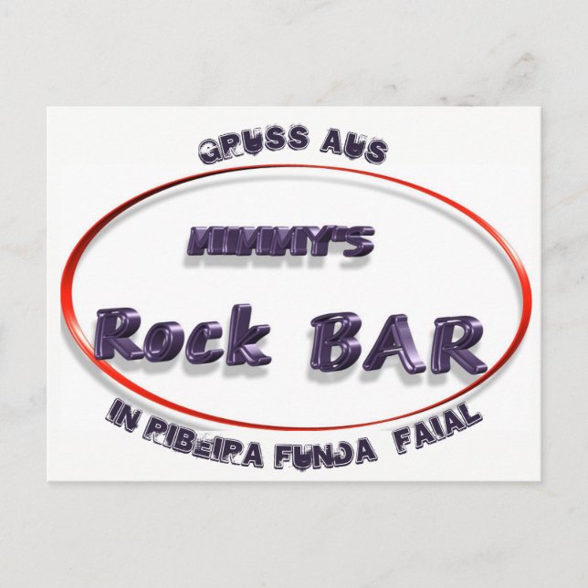 Cartão Postal Bar Rock da Mimmy (Frente)