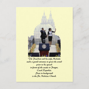 Cartão Postal Barack e Michelle em Praga