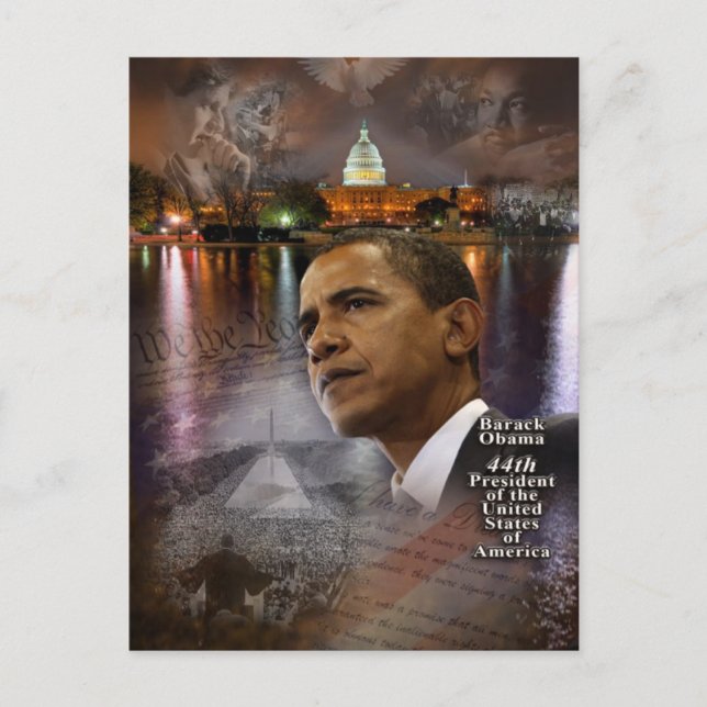 Cartão Postal Barack Obama 44 dos Estados Unidos (Frente)