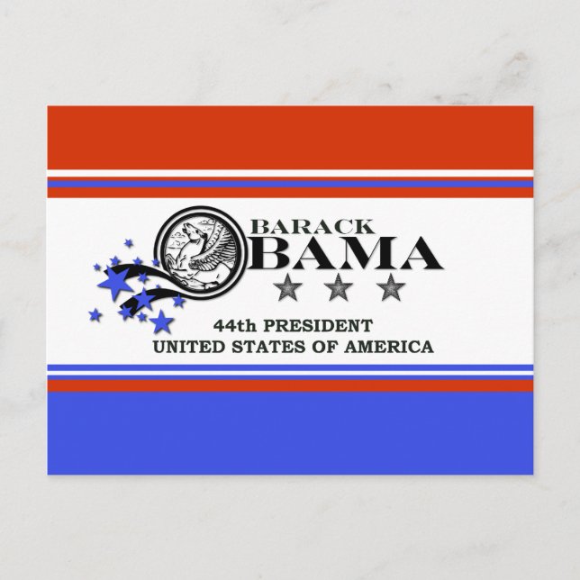 Cartão Postal Barack Obama 44 Presidente (Frente)