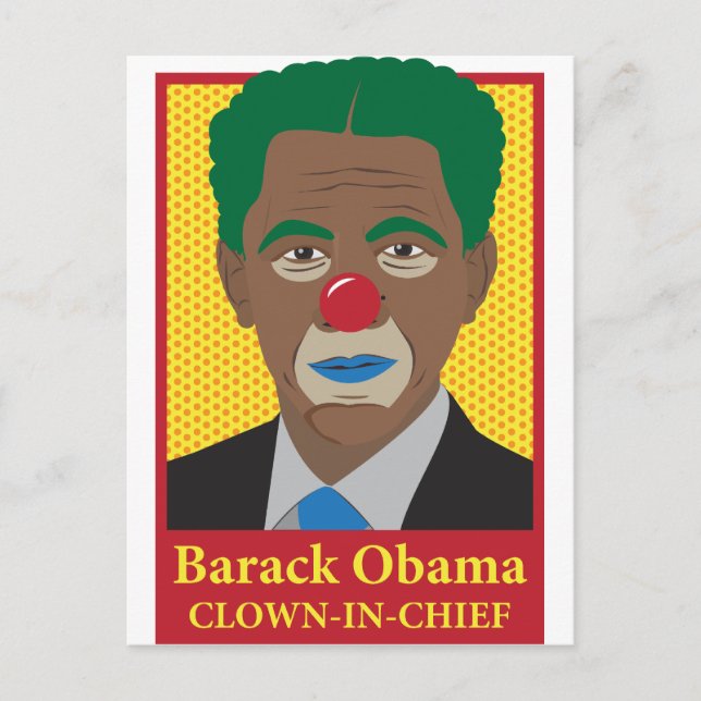 Cartão Postal Barack Obama Clown (Frente)