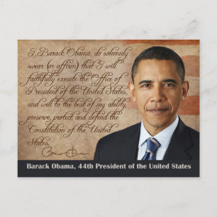 Cartão Postal Barack Obama, juramento de gabinete