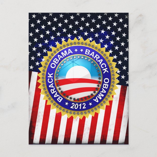 Cartão Postal Barack Obama para presidente 2012 (Frente)
