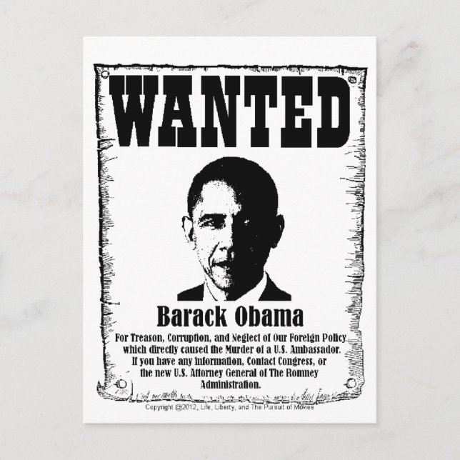 Cartão Postal Barack Obama queria Poster (Frente)