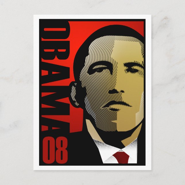 Cartão Postal Barack Obama Super Hero (Frente)
