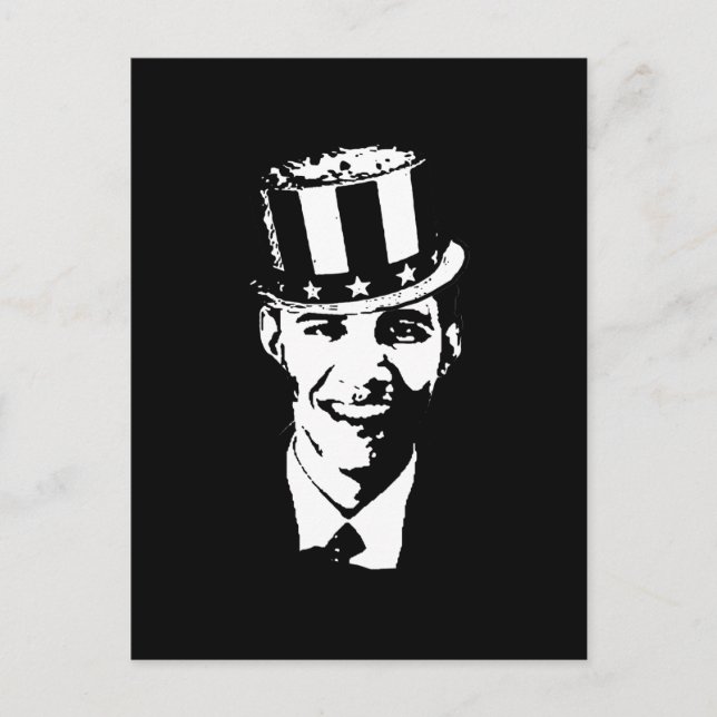 Cartão Postal Barack Obama Tio Sam (Frente)