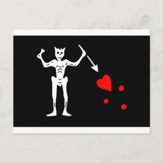 Cartão Postal Barba Negra Pirata Flag Edward Teach