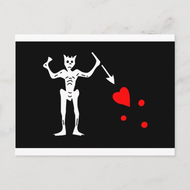 Cartão Postal Barba Negra Pirata Flag Edward Teach (Frente)