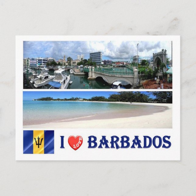 Cartão Postal Barbados - Bridgetown - I Love - (Frente)