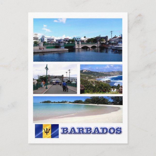 Cartão Postal Barbados - Mosaico - (Frente)