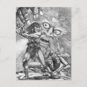 Cartão Postal Bárbaro vs. Mágico; A espada prevalecerá!