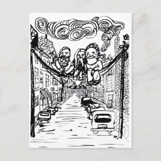 Cartão Postal Barbas num fio