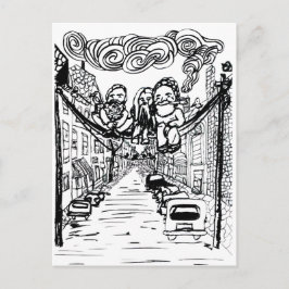 Cartão Postal Barbas num fio