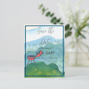 Cartão Postal Barbecue de Casamento - Salve a Data