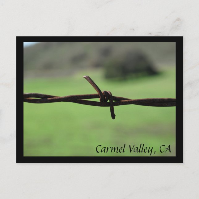 Cartão Postal Barbed Wire Fence Carmel Valley, CA Postcard (Frente)