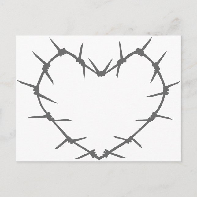 Cartão Postal Barbed Wire Heart (Frente)