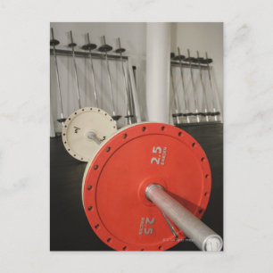 Cartão Postal Barbell na academia