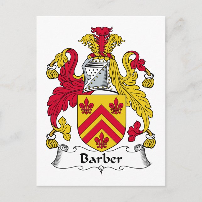 Cartão Postal Barber Family Crest (Frente)