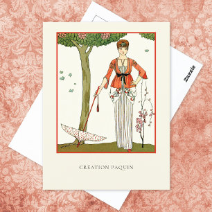 Cartão Postal Barbier Paquin French Fashion