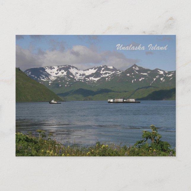 Cartão Postal Barcaça Northland na Baía Unalaska (Frente)