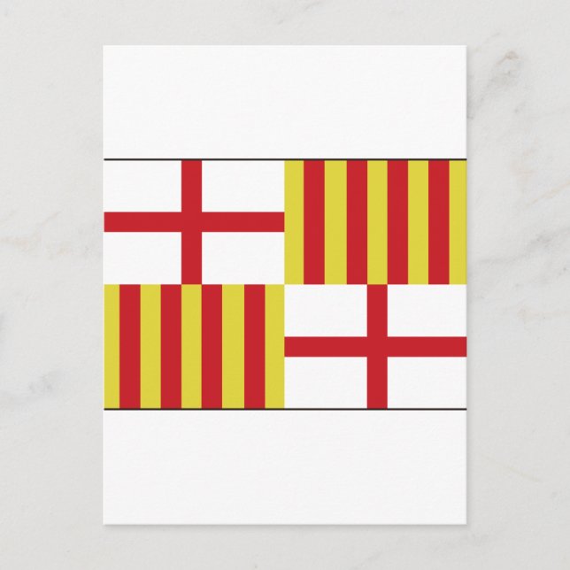 Cartão Postal Barcelona, Bandeira da Espanha (Frente)