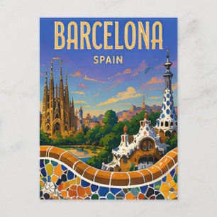 Cartão Postal Barcelona Espanha Arquitetura Gaudi Mediterrâneo