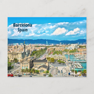 Cartão Postal Barcelona, Espanha Belo Vista da Cidade
