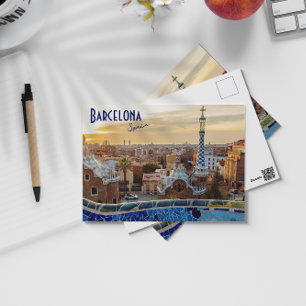 Cartão Postal Barcelona, Espanha - Park Guell