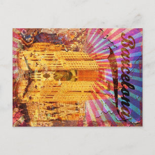 Cartão Postal Barcelona, Espanha, Poster vintage