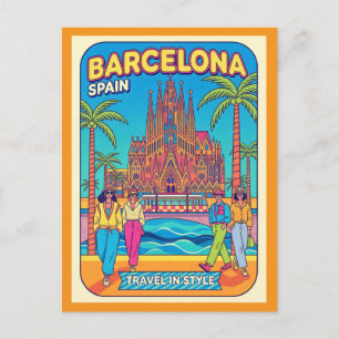 Cartão Postal Barcelona Espanha Retro Anos 90 Viagem