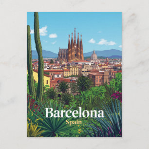 Cartão Postal Barcelona Espanha Sagrada Família Cidade