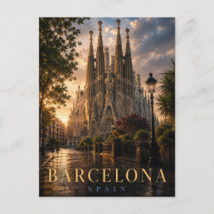 Cartão Postal Barcelona Espanha Sagrada Família REALMS