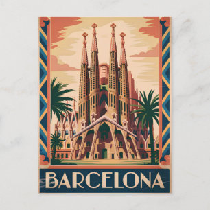 Cartão Postal Barcelona Espanha vintage