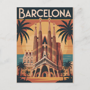 Cartão Postal Barcelona Espanha vintage