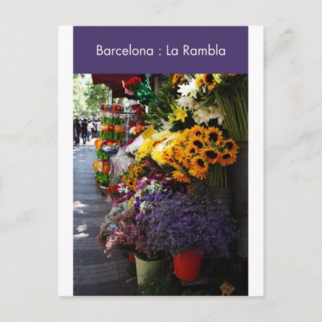 Cartão Postal Barcelona: La Rambla (Frente)