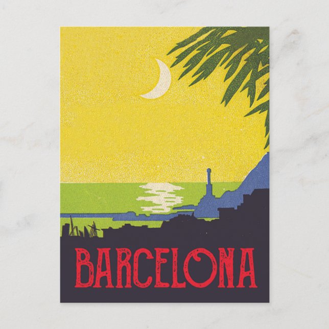 Cartão Postal Barcelona por Noite (Frente)