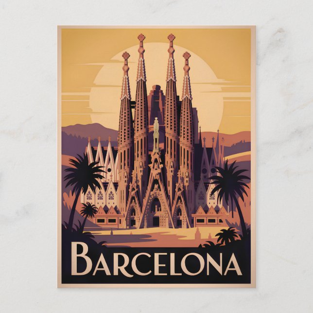 Cartão Postal Barcelona Spain vintage (Frente)