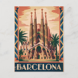 Cartão Postal Barcelona Spain vintage