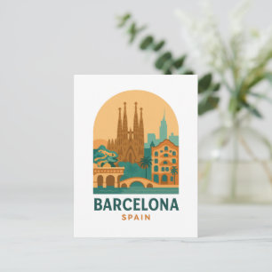 Cartão Postal Barcelona Vintage Espanha Viagem – Sagrada Família