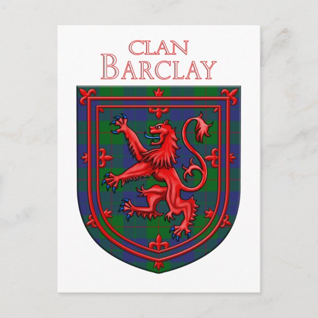 Cartão Postal Barclay Hunting Tartan Xadrez Escocesa (Frente)