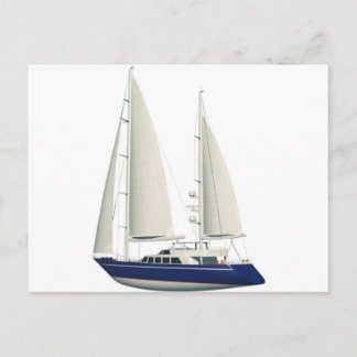 Cartão Postal barco a vela azul