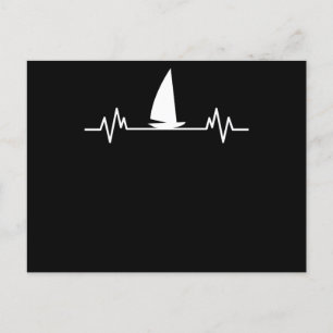 Cartão Postal Barco à vela Batimento cardíaco Skipper Presente d