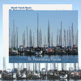 Cartão Postal Barco à Vela St Petersburg FL Yatch Basin Fotográf