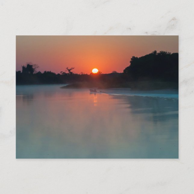 Cartão Postal Barco Ao Sol No Rio (Frente)