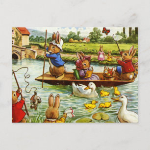 Cartão Postal Barco Bunnies