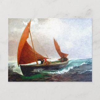 Cartão Postal Barco chega à praia