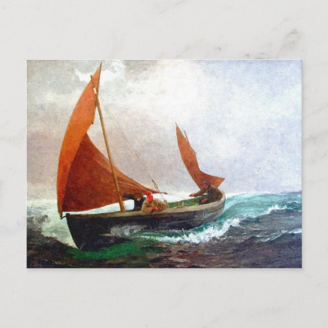 Cartão Postal Barco chega à praia (Frente)