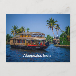 Cartão Postal Barco de casa em Kerala, India