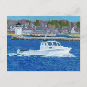 Cartão Postal Barco de Lagostas Portland, Maine
